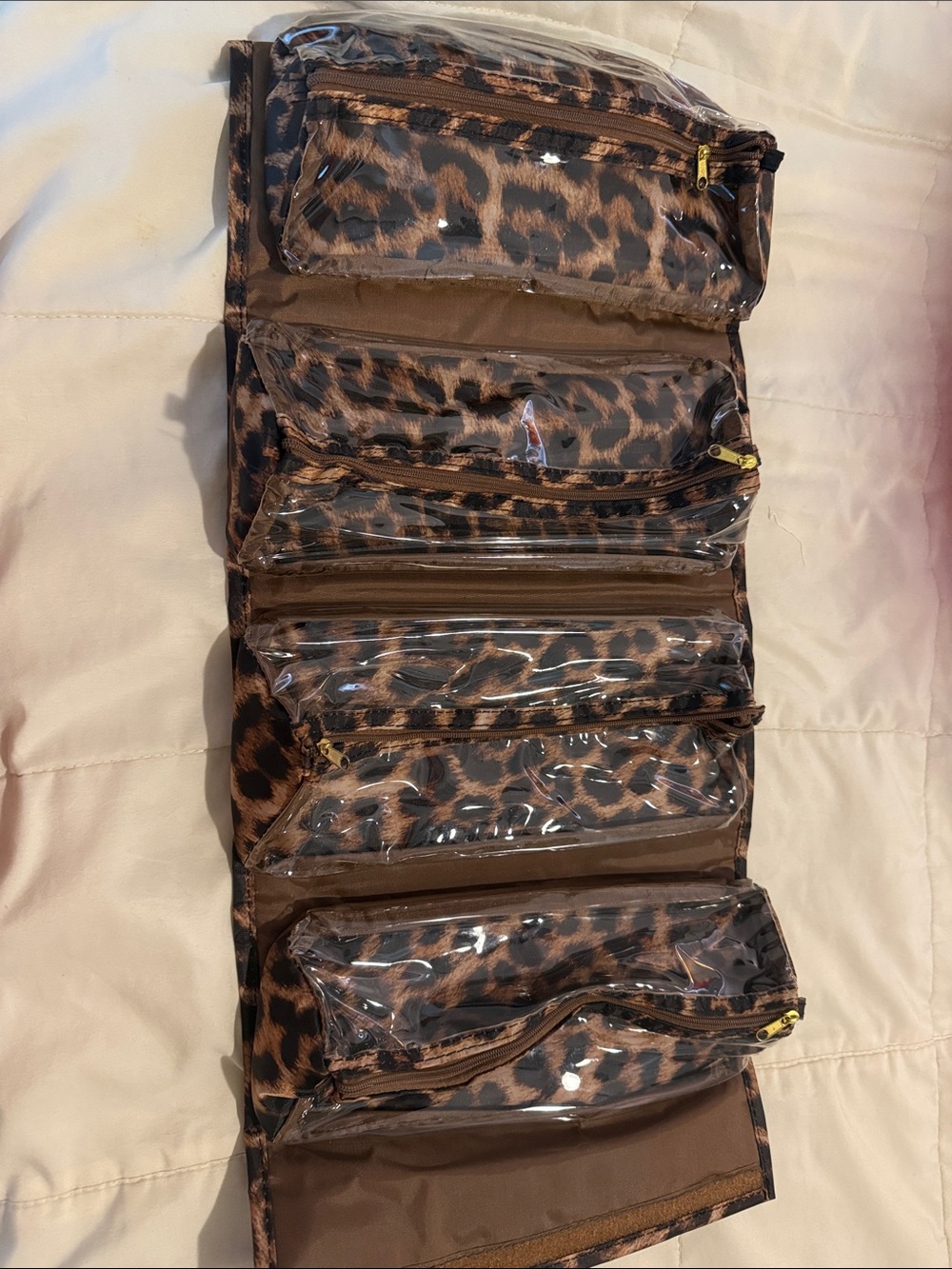 JM Collection Leopard-Print Cosmetic Case in Brown & Black - Picture 3 of 5